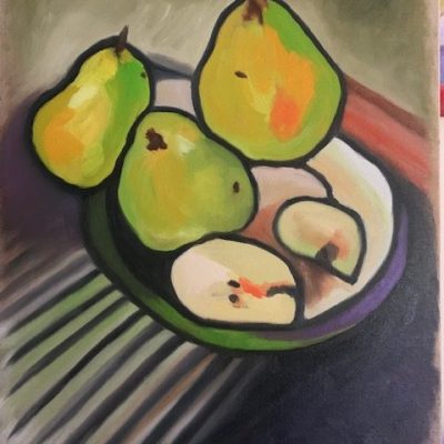 Gabrielle Cooney painting pears