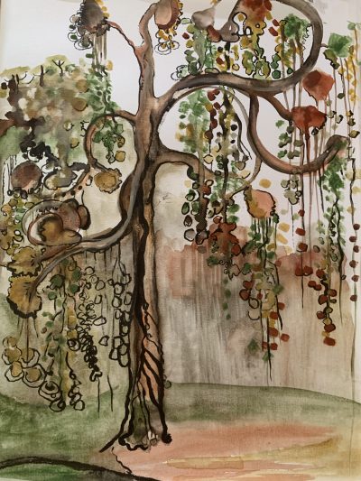 Golden Raine Tree Print