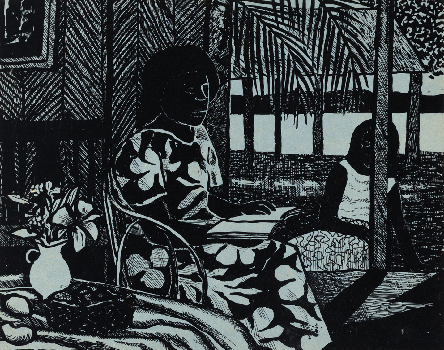 Woman Reading - Ray Crooke